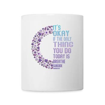 Warrior for Mental Health Purple and Turquoise - Mug - white - Front