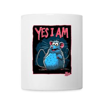 Grand Rat Joyeux : Oui, je le suis ! - Mug blanc - blanc - Devant
