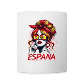 Spain Woman Bun Spanish Flag Proud Girl - Mug - white - Front