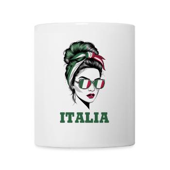 Italie Femme Chignon Drapeau Italienne Fier Fille - Mug blanc - blanc - Devant
