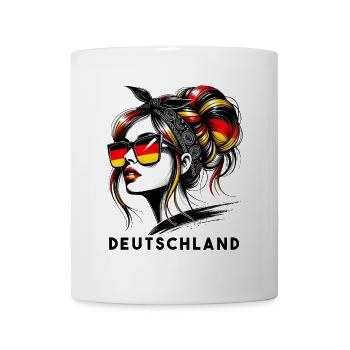Allemagne Femme Chignon Drapeau Allemande Fier - Mug blanc - blanc - Devant