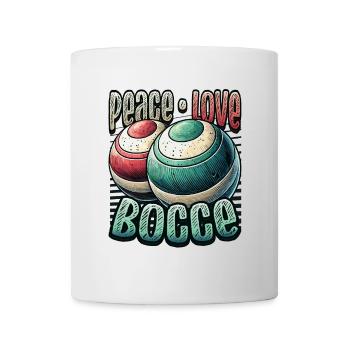 Peace Love Boccia - Éventails de Boccia Style Vintage - Mug blanc - blanc - Devant
