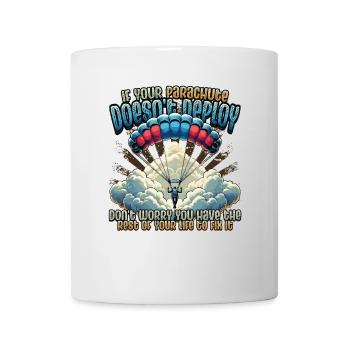 Lustiges Fallschirmspringer - Tasse - Weiß - Vorne