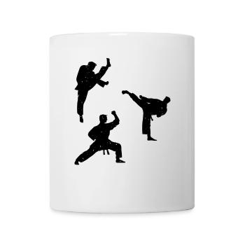 Silhouettes de combattants de karaté Karaté - Mug blanc - blanc - Devant