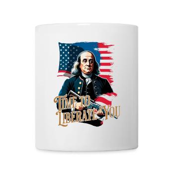 Il est temps de libérer le design vintage drôle 4 juillet - Mug blanc - blanc - Devant
