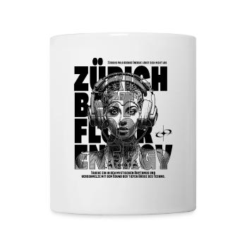 Zürich Techno – Space Astronautin T-Shirt - Tasse - Weiß - Vorne