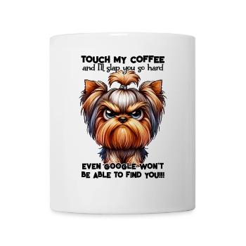 Drôle de chemise Yorkshire Terrier Coffee, sarcasme - Mug blanc - blanc - Devant