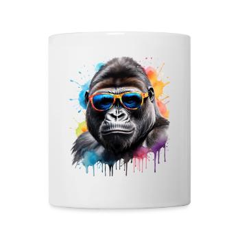 Lunettes de soleil Gorilla Monkey Colorful Animal Design Print - Mug blanc - blanc - Devant