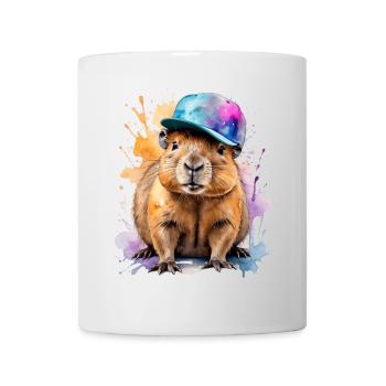 Capybara Snapback Cap Imprimé Animal Coloré - Mug blanc - blanc - Devant