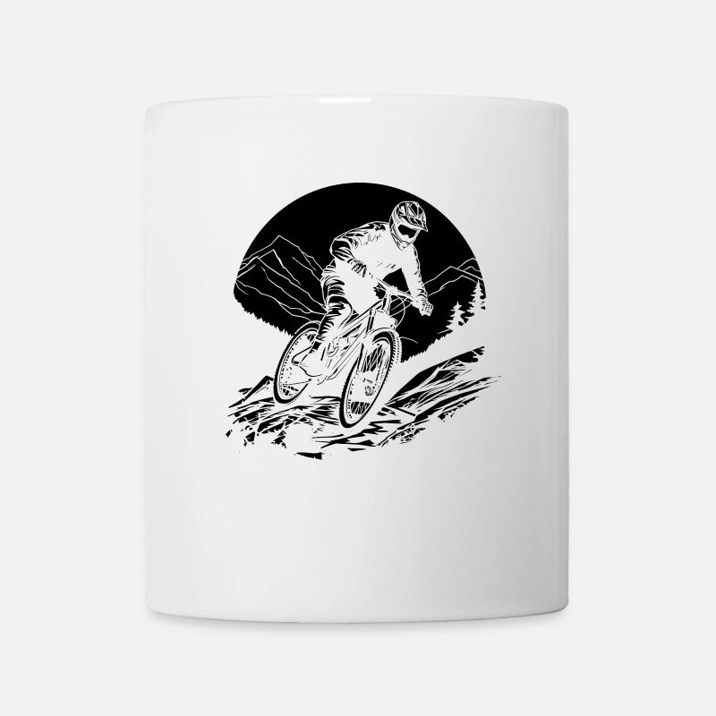 Mountainbiker Grafik - Tasse - Weiß