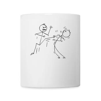 Drôle de karaté Bâton de karaté combattants - Mug blanc - blanc - Devant