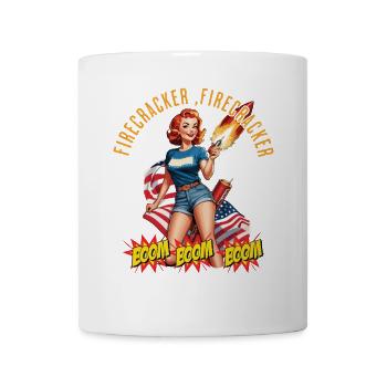 Feuerwerkskörper Mädchen Retro Vintage Design - Tasse - Weiß - Vorne