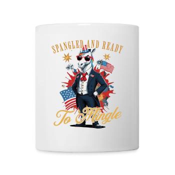 Licorne pailletée prête à mélanger 4 juillet Fun - Mug blanc - blanc - Devant