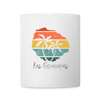 La Gomera Umriss Karte Kanaren retro vintage - Tasse - Weiß - Vorne