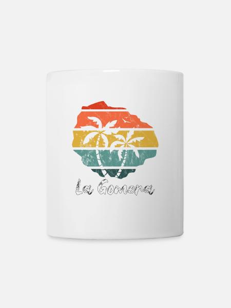 La Gomera Umriss Karte Kanaren retro vintage - Tasse - Weiß