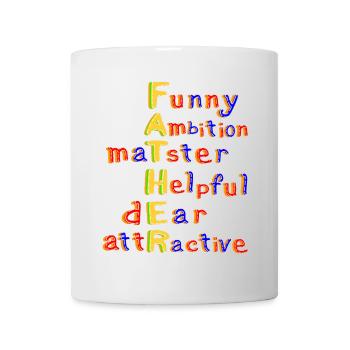 Father-Vibrant Colourful Motivational Word Art - Mug - white - Front