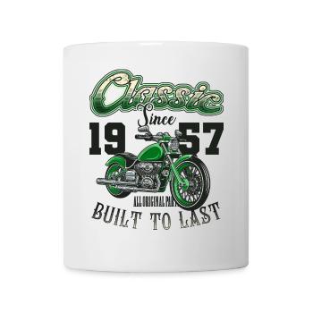 Moto Motard Moto Anniversaire Né En 1957 - Mug blanc - blanc - Devant