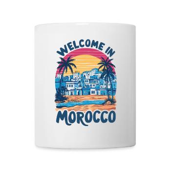 Coucher de soleil sur le village marocain - Mug blanc - blanc - Devant