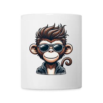 Coole Schimpanse Sonnenbrille 50er 60er Retro Affe - Tasse - Weiß - Vorne