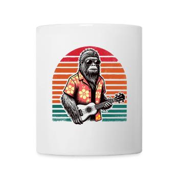 Sasquatch Bigfoot Ukulele Hawaii Sonnenuntergang Vintage Me - Tasse - Weiß - Vorne