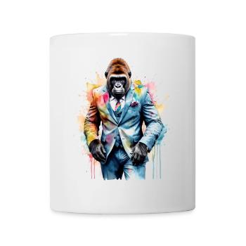 Gorilla Anzug Affe Bunt Tier Design Print - Tasse - Weiß - Vorne