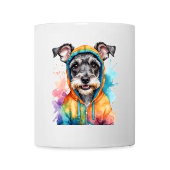 Zwergschnauzer Hoodie Hund Lustig Tier Print - Tasse - Weiß - Vorne