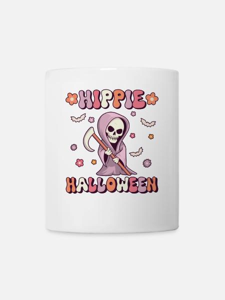 Hippie Halloween Groovy Grim Reaper Vintage - Mug - white