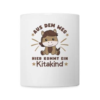 Aus Dem Weg Hier Kommt Ein Kitakind Pferd - Tasse - Weiß - Vorne