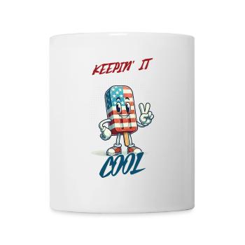 Keepin It Cool Retro Vintage American Flag - Mug - white - Front