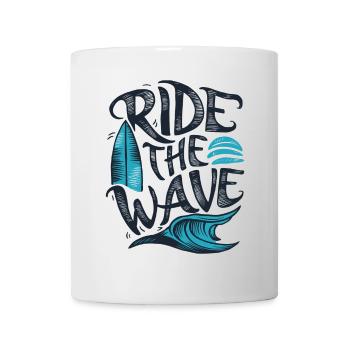 Ride the Wave Surfen Surfbrett Sommer Urlaub - Tasse - Weiß - Vorne