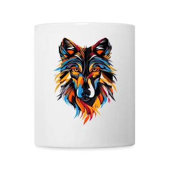 Loup Motif Loups Wolf Pack Gris Wolfhound Wolf - Mug blanc - blanc - Devant