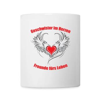 Frères et sœurs de cœur, amis pour la vie - Mug blanc - blanc - Devant