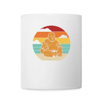 Retro Buddhist Symbol Statue Priest Buddhism - Mug - white - Front