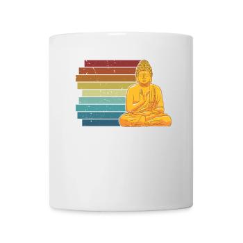 Retro Buddhist Statue Symbol Priest Buddhism - Mug - white - Front
