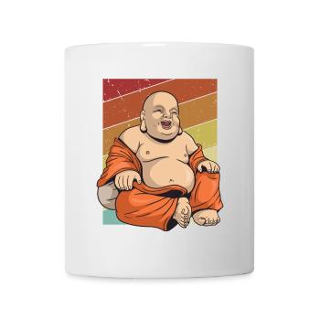 Retro Buddhist Symbol Statue Priest Buddhism - Mug - white - Front