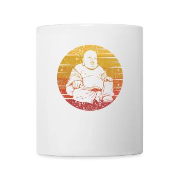 Retro Buddhist Symbol Statue Priest Buddhism - Mug - white - Front