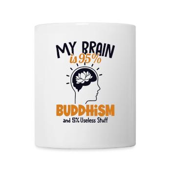 Mein Gehirn besteht zu 95% aus Buddhismus Buddhistische Symbolstatue - Tasse - Weiß - Vorne