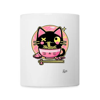 Super Funny Cute Crazy Ramen Cat - Mug - white - Front