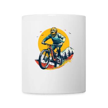 Mountainbiking Illustration - Tasse - Weiß - Vorne