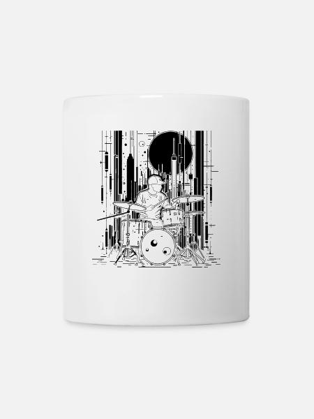 Schlagzeuger Skizze - Tasse - Weiß