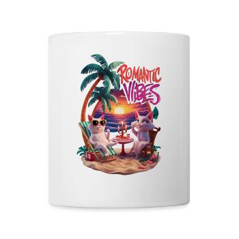 Gueule de bois romantique sur la plage - Mug blanc - blanc - Devant
