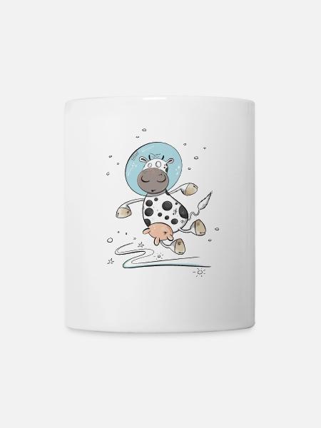 Drollige Kuh Als Astronaut Weltall - Tasse - Weiß