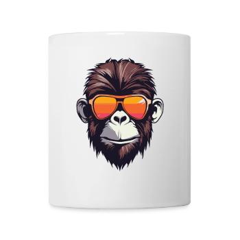 Affe Cool Kopf Party - Tasse - Weiß - Vorne