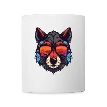 Fête Wolf Cool Head - Mug blanc - blanc - Devant