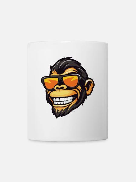 Affe Cool Kopf Party - Tasse - Weiß