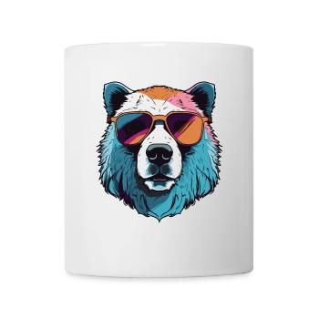 Polar Bear Cool Head Party Polar Bear - Mug - white - Front