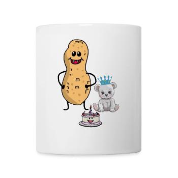 Erdnuss Teddybär Geburtstag Torte Gratulieren Kind - Tasse - Weiß - Vorne