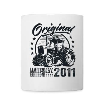 Original 2011 Anniversaire 2011 Fermier Tracteur - Mug blanc - blanc - Devant