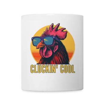 Cluckin' Cool Chicken in Sunglasses Egg Collecting - Mug - white - Front