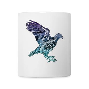 Artistic X-Ray Pigeon in Flight Illustration - Mug - white - Front